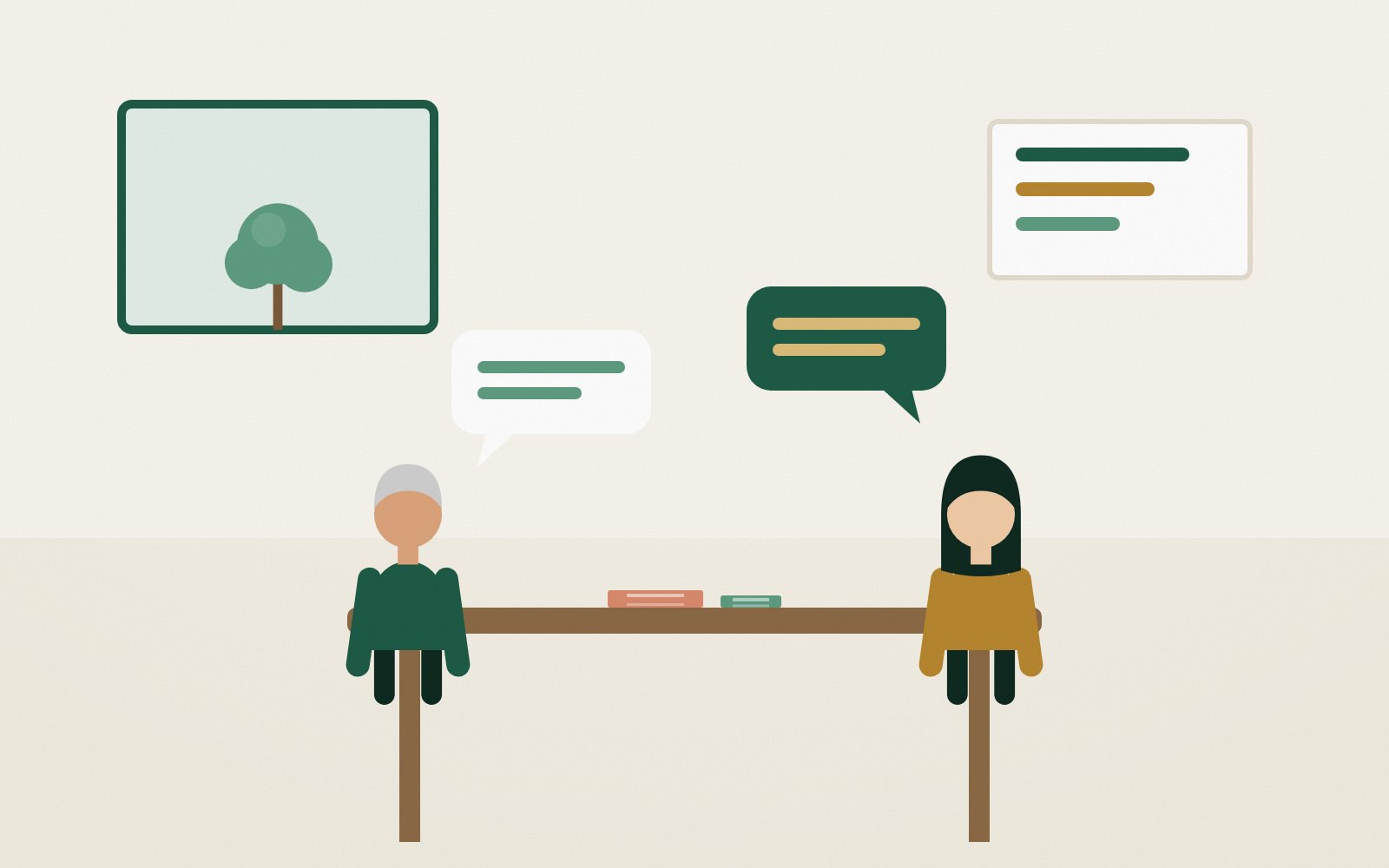 Mentor ve öğrenci görüşmesi